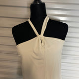 Ellen Tracy Halter Top White Sleeveless Shirt Size M Style Z7C2871ZR