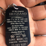 Stainless Steel To Wife & Husband Keychain
