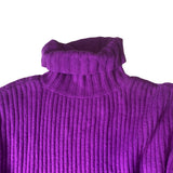 Nine West Women’s Wool Sweater Turtle Neck Long Sleeves Size Large Purple