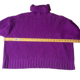 Nine West Women’s Wool Sweater Turtle Neck Long Sleeves Size Large Purple