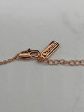 Ruella Bedazzled Ribbon Charm Necklace Rose Gold