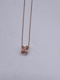 X Intertwined Crystals Charm Necklace