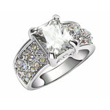 Elegant Women's Size 8 White CZ 18k White Gold Filled Ring